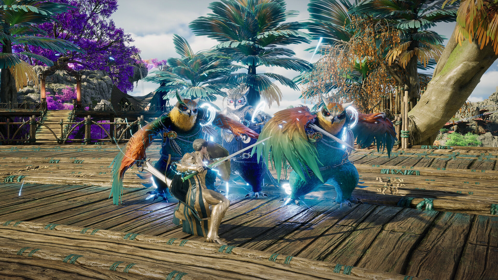 A Daeva fighting a red winged boss in AION 2